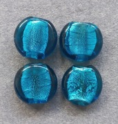 Szkło weneckie w kształcie okrągłe niebieskie 2,5cm 4szt