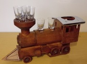 Lokomotywa bar nowa - karafka na prezent rękodzieło  + kieliszki nowe
