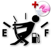 Naklejka na wlew paliwa samochód auto - PUSTY BAK MALE