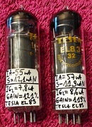 Para EL83 6CK6  Tesla 04.1971 119/121% wzmocnienia , emisje 140%