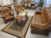 Komplet wypoczynkowy skórzany 3+1+1