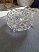 Miska kryształowa na nóżkach PRL.