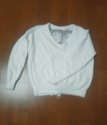 Biały krótki sweterek Shein 36 ciekawe plecy