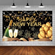 Dekoracja ściany Tło sylwestrowe Tkanina ozdobna HAPPY NEW YEAR
