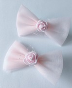 Kokardki do włosów tiulowe z tiulu spinka gumka I Komunia ślub wesele