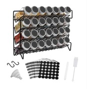 Przyprawniki i Stojak Na Przyprawy 28 Szklanych Słoiczków + Akcesoria