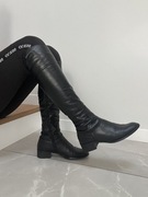 Kozaki skórzane marki Venezia nad kolano - ocieplane