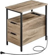 VASAGLE Stolik nocny z listwą zasilającą