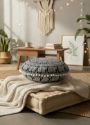 Poduszka medytacyjna okrągła ozdobna 43 cm mandala boho etno orient