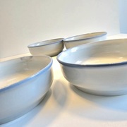 Niebieskie miseczki Pruszków z PRL