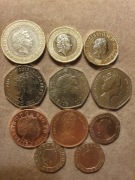 zestaw monet brytyjskich- funty,pensy