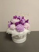 Flowerbox z kwiatami z wosku sojowego