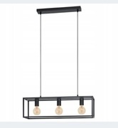 Lampa wisząca regulowana wysokość loft kratka 3xe27 czarna