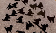 Scrapki papierowe  czarne koty 2 cm 30szt kot
