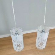 Elegancka lampa wisząca na linkach – 2 klosze ze szkła matowego