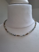Naszyjnik handmade z naturalnych kamieni hematyt granat jaspis dalmatyński 