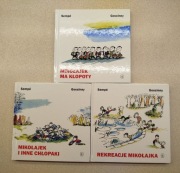 Książki Mikołajek ma kłopoty, Rekreacje Mikołajka, Mikołajek i ... 3 szt