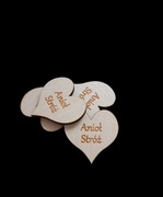 DREWNIANE SERCE SERDUSZKO  3CM DEKOR grawer Anioł Stróż scrapki