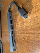 Hub USB-C 7w1  HDMI USB czytnik kart koncentrator + paski i kabelki 