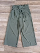 Zielone spodnie kuloty JDY (Jacqueline de Yong) – wysoki stan, pasek