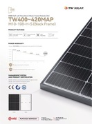 Moduł PV TongWei TW410MAP-108-H-S BF jak Hyundai