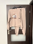 Dres damski beżowy z nadrukiem rozmiar XL