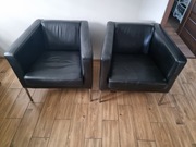 2 fotele kubełkowe fotele IKEA z wegańskiej skóry