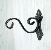 Wieszak Hak Uchwyt metalowy kuty na doniczkę - Miedziany Antyczny (W05)