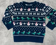 Sweter C&A 5-6lat 110-116cm 100%bawełna świąteczny święta bałwanek