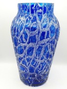 Duży kobaltowy wazon 30 cm vintage 