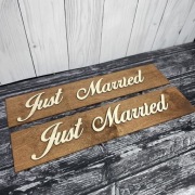 ŚLUBNE TABLICE SAMOCHODOWE RUSTYKALNE SKLEJKA 2SZT