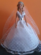 Suknia ślubna ,ubranko dla lalki barbie