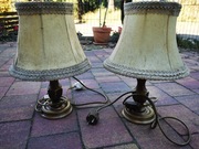 Lampka nocna mosiądzowana skóra stara plus druga uszkodzona