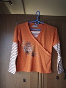 Koszulka na długi rękaw pomarańczowa w liście dziewczęca rozmiar 140