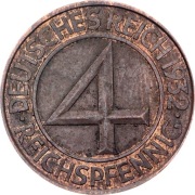 NIEMCY 4 reichspfennig 1932 D, KM# 75, XF