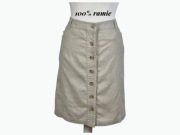Spódnica z ramii MICHA 100% ramia beżowa guziki kieszenie Plus Size 46/XXXL