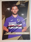 Karta Bartosza Bereszyńskiego z jego autografem 