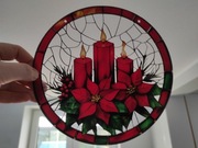 Nowy witraż witrażyk dekoracja okienna ozdoba świąteczna stroik