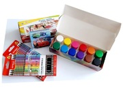 Zestaw nowych przyborów plastycznych + notatnik Cars 