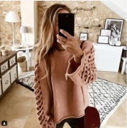 ZARA Luksusowy SWETER z plecionką na rękawie L Blog
