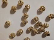 PRZEKŁADKI SREBRO CYRKONIE 8MM KORALIKI AŻUROWE 21 SZTUK