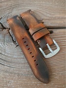 Pasek do zegarka 22 mm ręcznie robiony skóra naturalna handmade vintage 