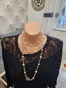 Perły Chanel podwójny naszyjnik 