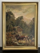 Obraz - pejzaż wiejski - 88 rok