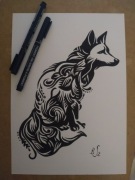 Rysunek: lis - cienkopis - blok tech. A4 250 g/m2