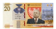 Banknot 20 zł LECH KACZYŃSKI Warto być Polakiem 