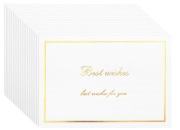 Kartki okolicznościowe 20 szt Best Wishes złote 9x13