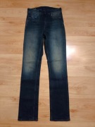 G-Star Raw high straight proste jeansy damskie przecierane 24/32