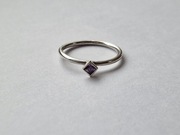 Srebny pierścionek z ametystem, próba 925