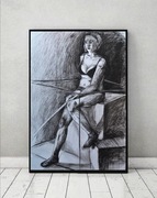 Akt kobiecy obraz ręcznie wykonany wystrój 70x100